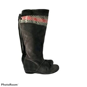 Gray Suede Inca Boot Company Tall Tribal Boots 7.5